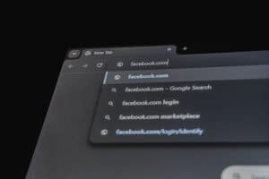 The address bar in Google Chrome.