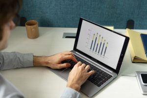 Loan application being completed on a laptop